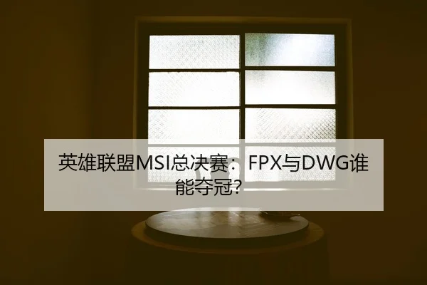 英雄联盟MSI总决赛：FPX与DWG谁能夺冠？ - kaiyunsport
